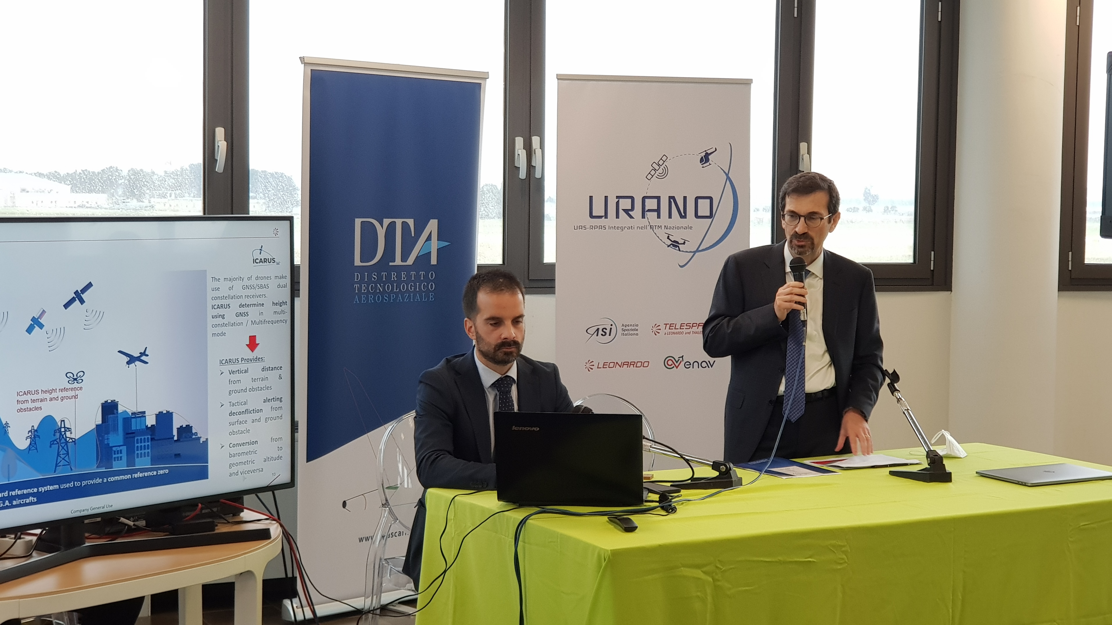 Presentazione del progetto URANO: integrare i droni nello spaizo aereo nazionale. Credits: Telespazio