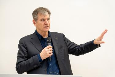 Astronaut Paolo Nespoli during his speech