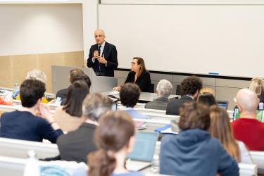 Luigi Pasquali during his speech