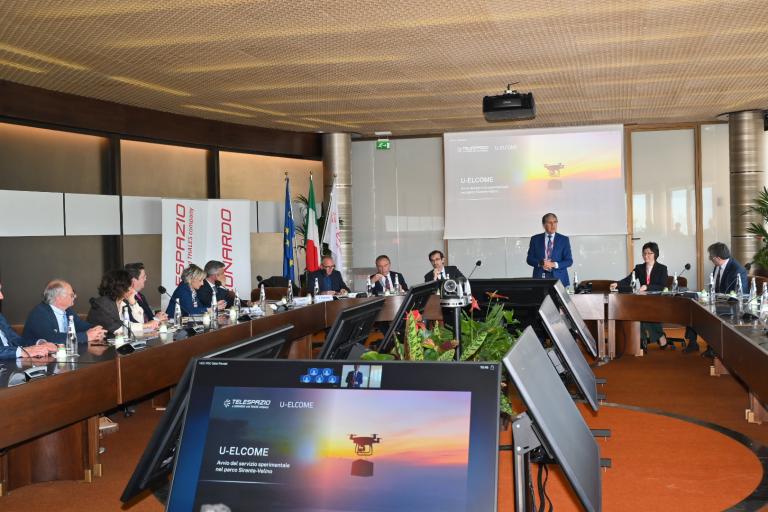 The presentation event at the Fucino Space Center. 